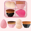 Kit Pele Perfeita: 02 Pincéis e 02 Esponjas de Maquiagem
