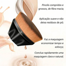 Kit 4 Peças Conjunto Pincel Esponja de Maquiagem, 2 Pincéis Para Base + 2 Esponjas De Maquiagem, Uso Úmido E Seco