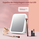 Espelho de Maquiagem LED Recarregável USB - 3 Camadas com Toque Sensível e 3 Níveis de Iluminação